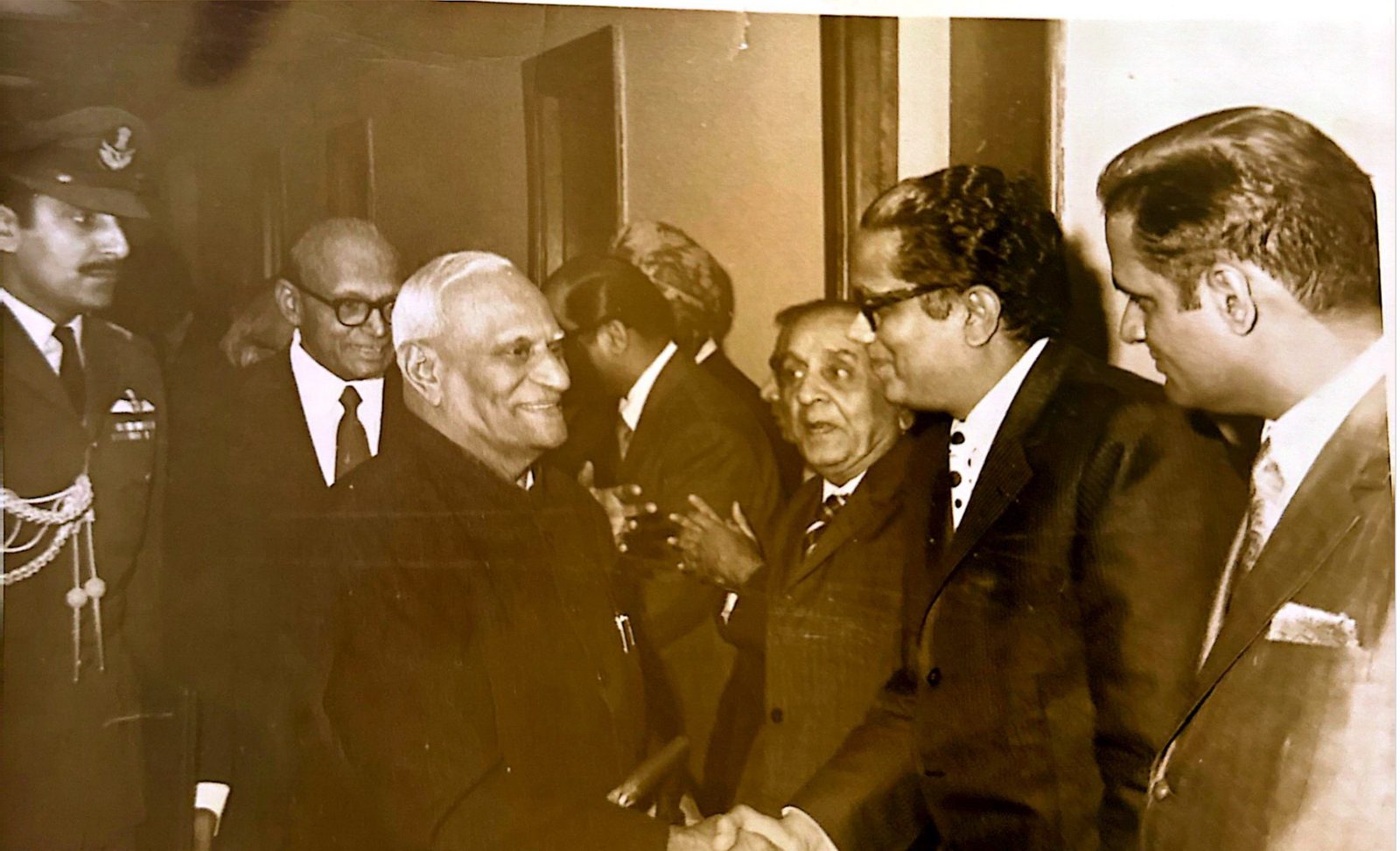 Dr. J.P. Sethi shaking hands with President V. V. Giri of India